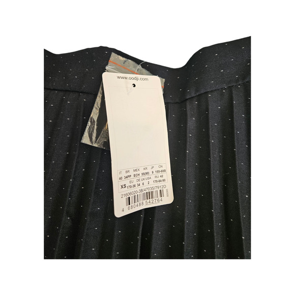 Oodji XS Black Polka Dot Zip Closure Pleated Skirt - Picture 2 of 7